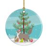 NEW Asian Semi Longhaired Cat Christmas Ceramic Ornament Christmas Tree Hanging Decorations for Home Christmas Holiday, Party, Gift, 3 in, Multicolor