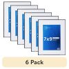 (6 pack) 7x9 Matted to 5x7 Front Loading Tabletop Picture Frame, Black