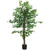 HOMCOM 5ft Artificial Tree, Indoor Fake Ficus with Pot for Home Office Living Room Decor