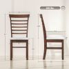 HOMCOM Wooden Dining Chairs Set of 4, Farmhouse Upholstered Kitchen Chairs with Rubber Wood Frame, Dark Brown and Beige