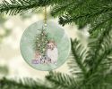 Sheltie Merle Christmas Presents and Tree Ceramic Ornament Christmas Tree Hanging Decorations for Home Christmas Holiday, Party, Gift, 3 in