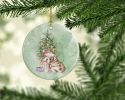 Bulldog, English Bulldog Puppy Christmas Presents and Tree Ceramic Ornament Christmas Tree Hanging Decorations for Home Christmas Holiday, Party, Gift