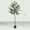 HOMCOM 6ft Artificial Olive Tree in Pot with Silk Leaves, Fruits, Faux Tree, Indoor Fake Plant for Home, Office, Living Room