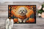 NEW Bichon Frise Fall Doormat Front Door Mat Indoor Outdoor Rugs for Entryway, Non Slip Washable Low Pile, 18H X 27W