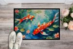Koi Fish Doormat Front Door Mat Indoor Outdoor Rugs for Entryway, Non Slip Washable Low Pile, 24H X 36W