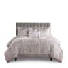 5 Piece Crinkle Velvet Comforter Set