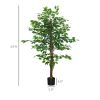 HOMCOM 5ft Artificial Tree, Indoor Fake Ficus with Pot for Home Office Living Room Decor