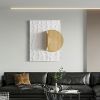 Modern Geometric 3D Wall Art 23.6" x 35.4" Gold Metal Rectangle Wall Decor