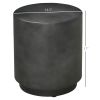 HOMCOM Lightweight Accent Table with Concrete Finish Round Side Table, Dark Gray