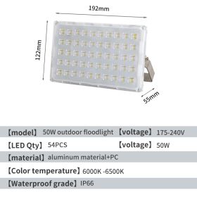 LED Floodlights, Outdoor Waterproof Industrial Workshops, Factory Buildings, Outdoor Lighting, Courtyards, Exploratory Streetlights, Ultra Bright (Option: 50W)