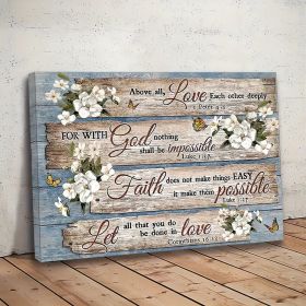 1 Piece Wood Frame Canvas Painting, Christian Bible Verses Country Inspirational Bible Verses Flower Picture Wall Art Print For Home Decor, Livin (Option: 32x24inch)